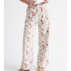Abercrombie & Fitch High Rise Sunday Wide Leg Sweatpant Size XS Gray Floral